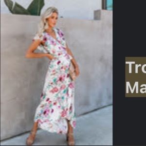 Tropical Love wrap maxi dress